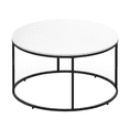thumbnail image 1 of HOMCOM Table Basse Moderne, Table Centrale Ronde avec Cadre en Métal, Pieds Réglables, Blanc, 1 of 10