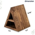 thumbnail image 2 of 2-Tier Wooden Triangle Book Rest, Nightstand Book Holder For Book Lovers 7.1”W x 7.1”D x 8.0”H,Nut Brown, 2 of 5