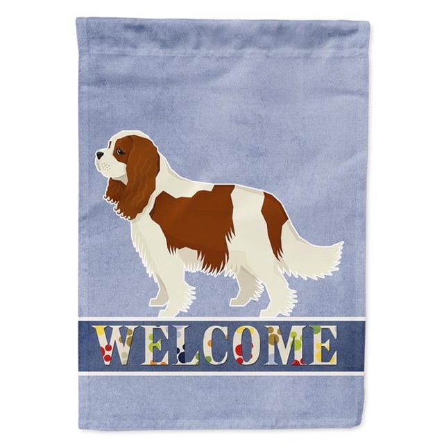 Carolines Treasures CK3588GF Cavalier Spaniel Welcome Garden Size Flag