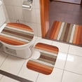 thumbnail image 4 of Burnt Orange Brown Bath Mat 3 Piece Bathroom Rug Set, Farmhouse Vintage Wooden Non Slip Bath Rug Contour Mat and Toilet Lid Cover, Absorbent Shower Mats Soft Bath Rugs and Mats Sets, 4 of 8
