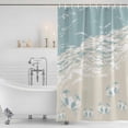 thumbnail image 3 of Blue Coastal Crabs Shower Curtain, Waterproof Shower Curtains for Bathroom, Summer Beach Ocean Abstract Art Washable Fabric Bathtub Curtain Set Bath Decor with 12 Hooks Extra Long 72"x96", 3 of 8