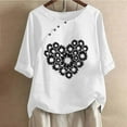 thumbnail image 2 of Birdeem T-Shirt Décontracté en Coton et Lin Imprimé à Manches Courtes Col Rond Boutonné, 2 of 12