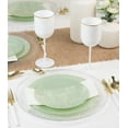 thumbnail image 3 of PLASTICPRO Elegant Plastic Dinner Plates Set Green White Tulip Plastic Silverware, 128 Pack, 3 of 6