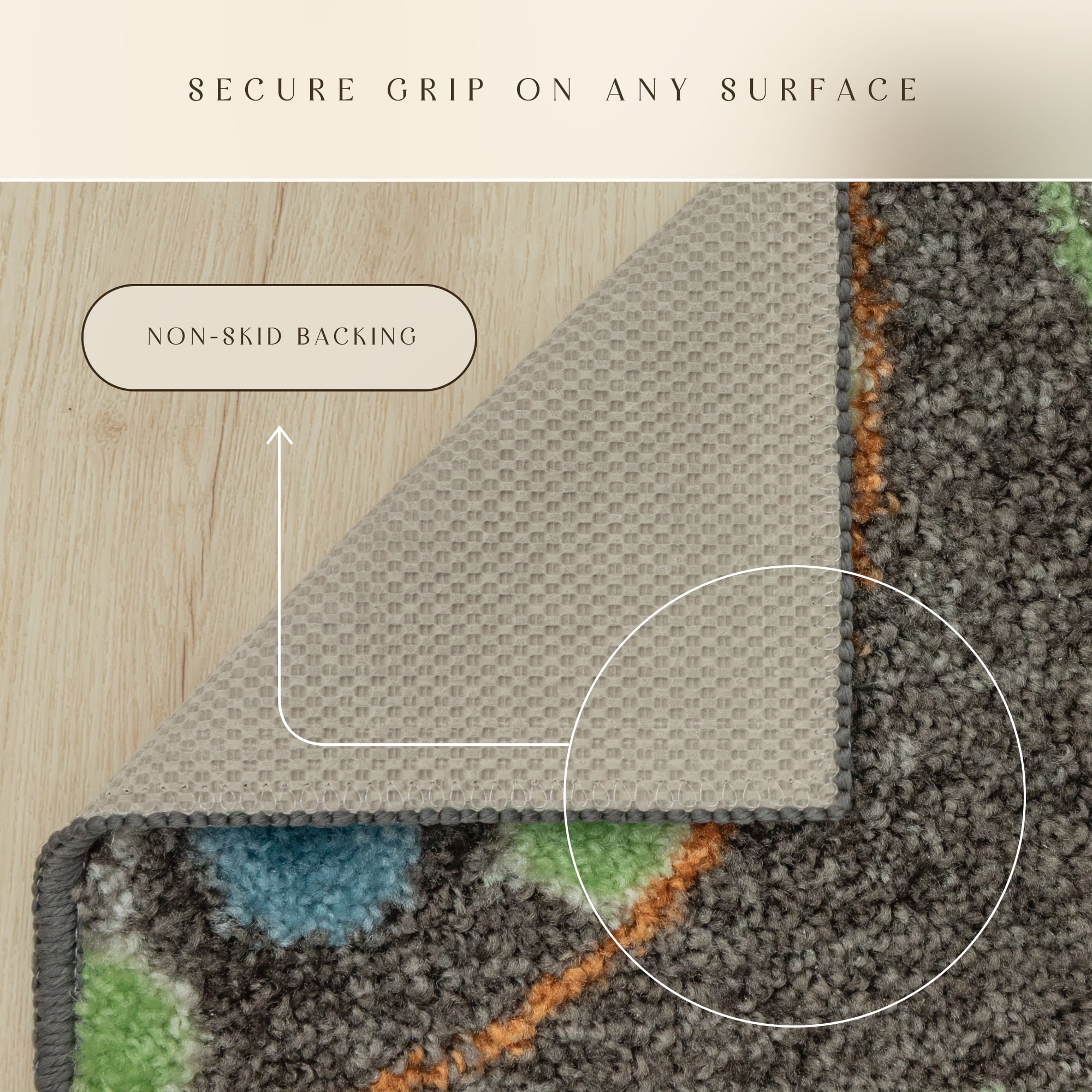 Maples Rugs Reggie Bohemian Floral Dark Grey Non Slip Hallway Runner Rug, 2'6 x 8'