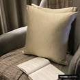thumbnail image 5 of The HomeCentric Decorative Throw Pillow Cases Cream Pack of 2, 16"x16" (40x40 cm) Satin Solid Cushion Covers For Sofa, Solid Modern Style - Cream Satin Slub, 5 of 10