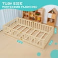 thumbnail image 3 of MOPHOTO Toddler Floor Bed,Montessori Floor Frame with Rails & Lockable Door,Twin Size Kid Beds for Toddlers 1-3 Years Old(Nature), 3 of 10