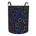 thumbnail image 2 of Xecao Colored Hearts Print Laundry Hamper Basket,designed for Blanket Storage and Nursery Clothes in the Bedroom, 2 of 8