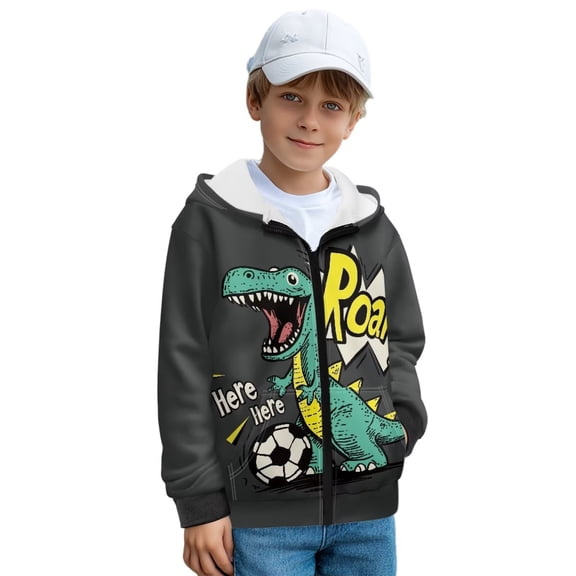 Pzuqiu Dragon Hoodies for Kids 8-10 Lightness Comfortable Full Zip Hooded Kids Sweatshirt Warm Long Sleeve Jacket Outfits Fashion Toddler Fall Coat for Boys Teens Youth
