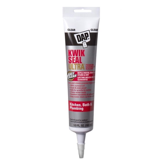 DAP Kwik Seal Ultra Premium Kitchen and Bath Sealant, 5.5 oz Clear