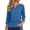 Blue, variant on Hxlamzoo Women's 3/4 Length Sleeve Blouses V-Neck Solid Jacquard Button Elegant Tops