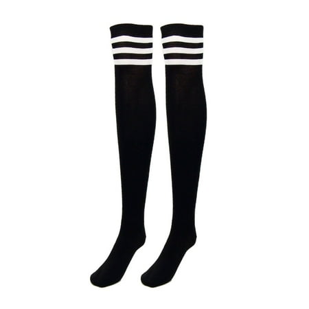 

TureClos Girls Over Knee Socks Thigh High Thick Stripe Stocking