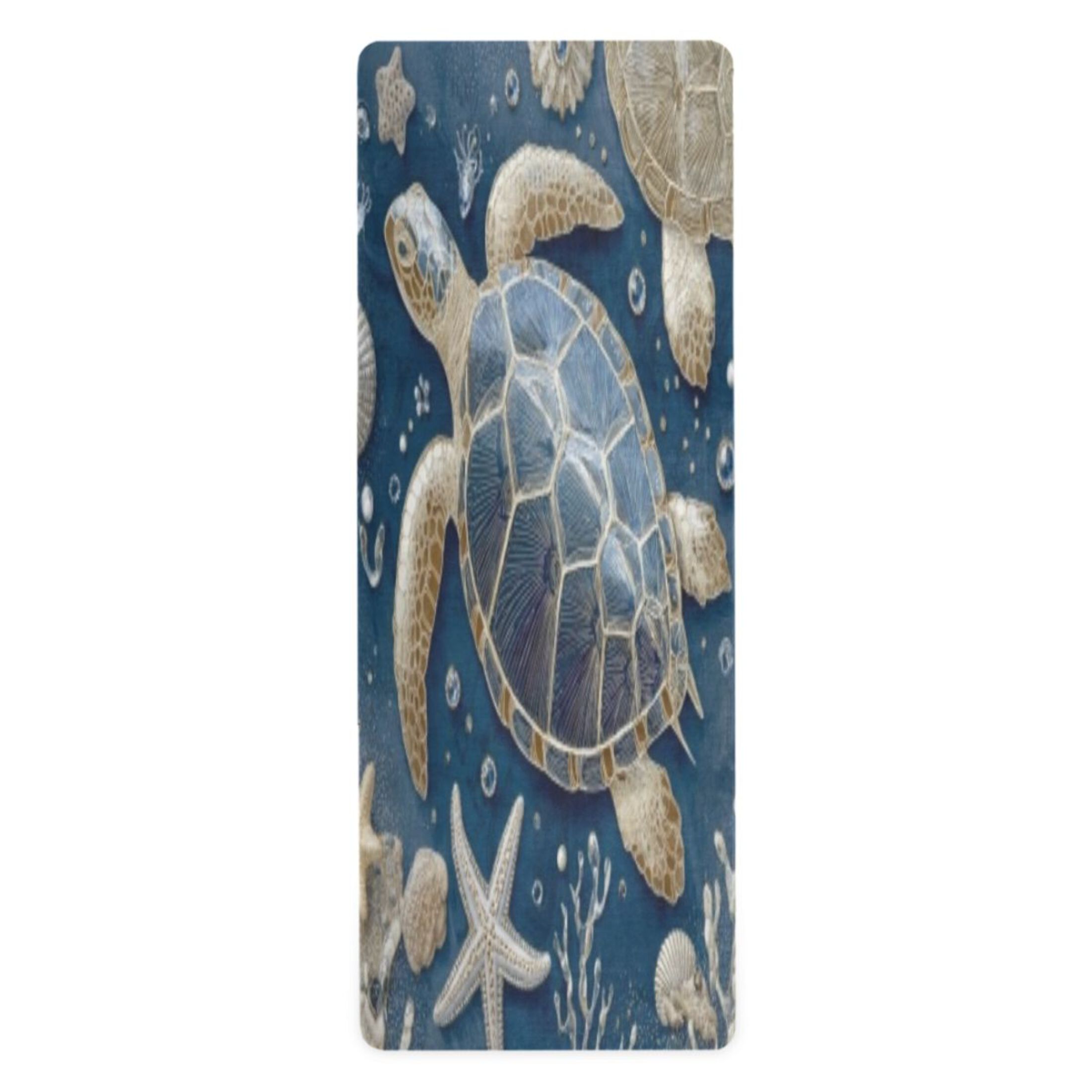 BZSMCE Yoga Mat Women Fitness Mat Navy Beaded Sea Turtle Pattern