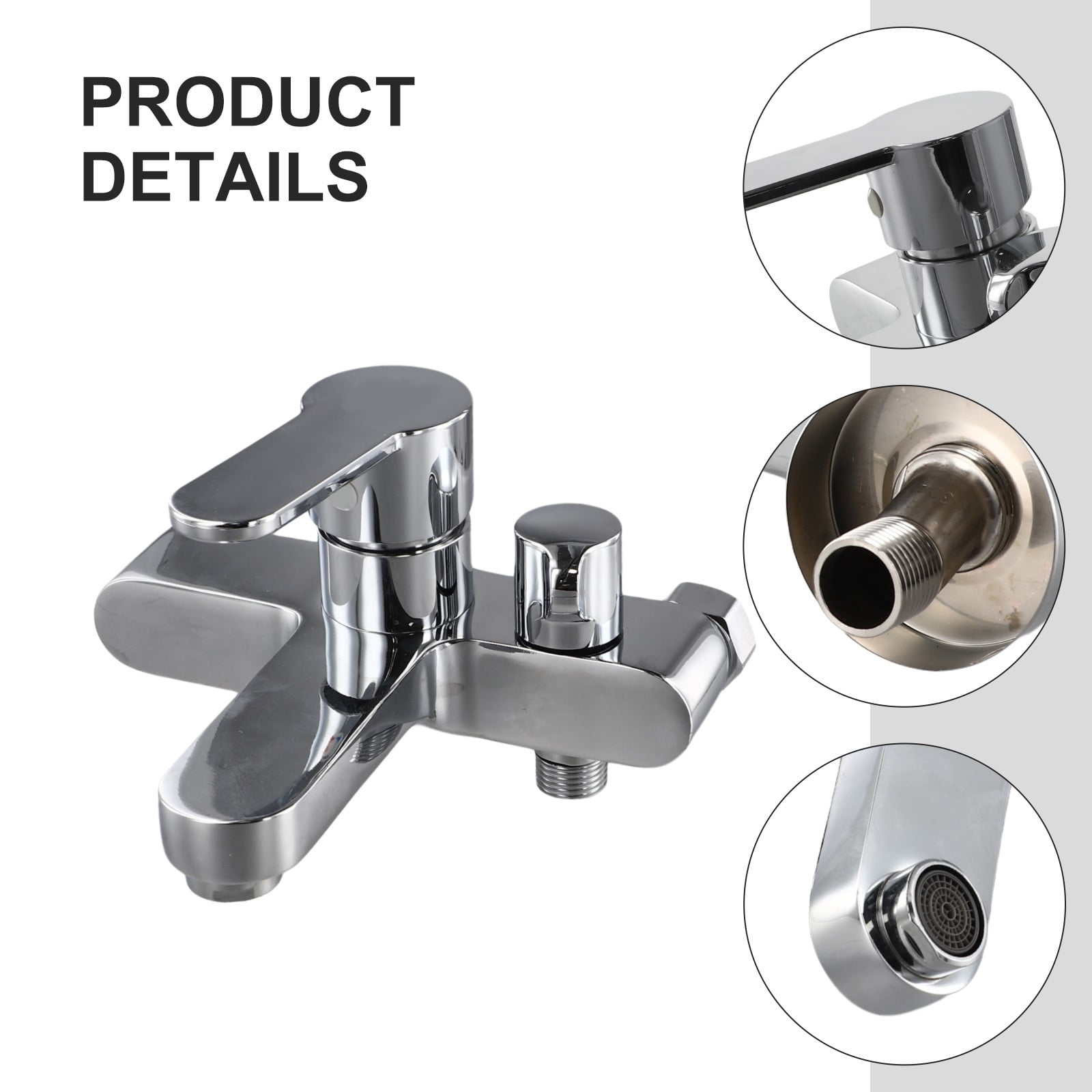 Bathroom Triple Shower Faucet Hot and Cold Water Bath Mixer Bathtub Tap Brass
