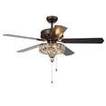 thumbnail image 5 of Pilette 52-Inch 5-Blade Antique Speckled Bronze Lighted Ceiling Fans with Crystal Shade (Remote Controlled), 5 of 5