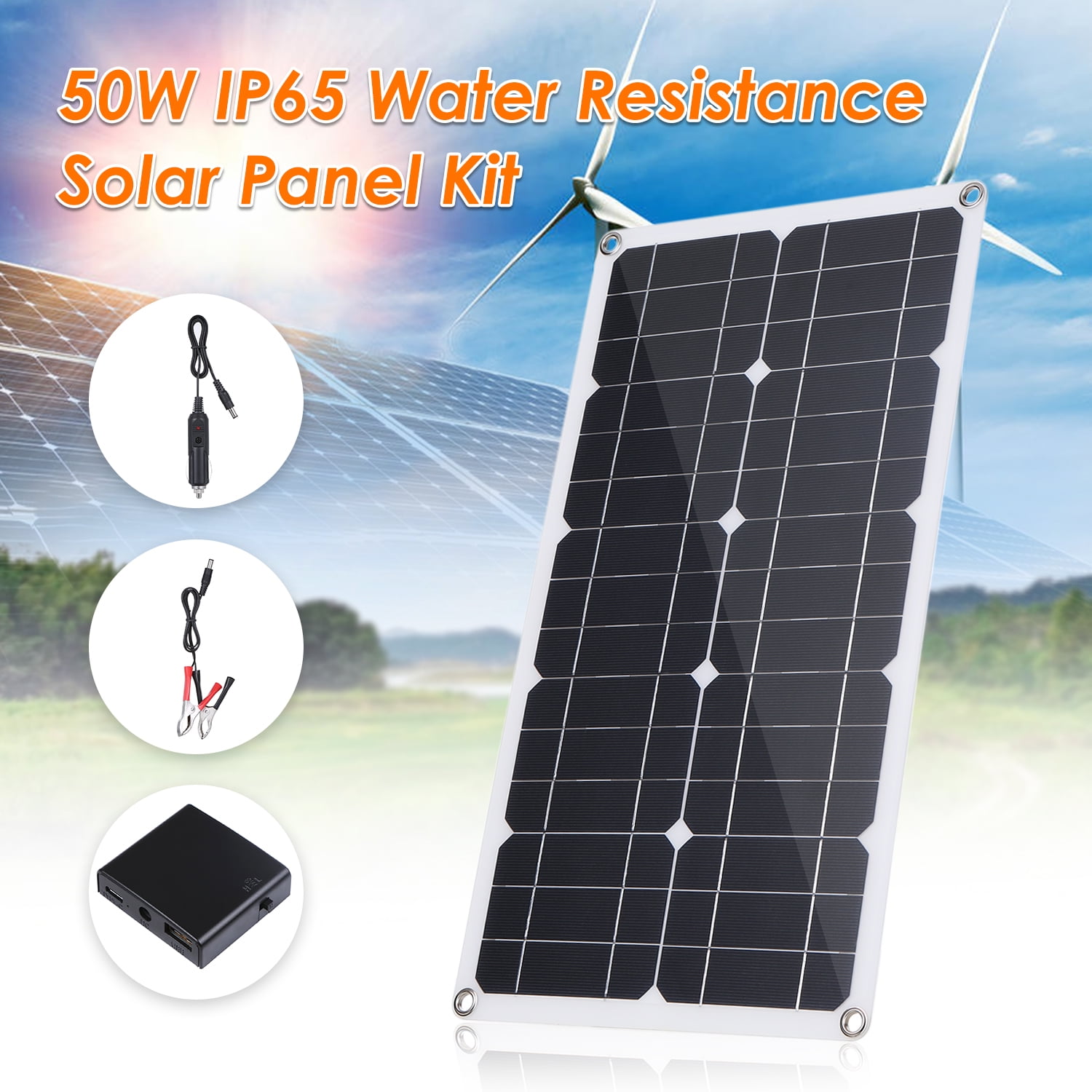 100W Solar Panel 12V battery Charger USB 10-50A Controller For Caravan Boat A 100W Solar Panel 12V battery Charger USB 10-50A Controller For Caravan Boat A