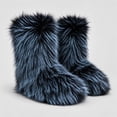 thumbnail image 3 of Women's Y2K Fluffy Faux Fur Knee Boots, Winter Warm Plush Snow Boots, Stylish Outdoor Cold Weather Boots, 3 of 7