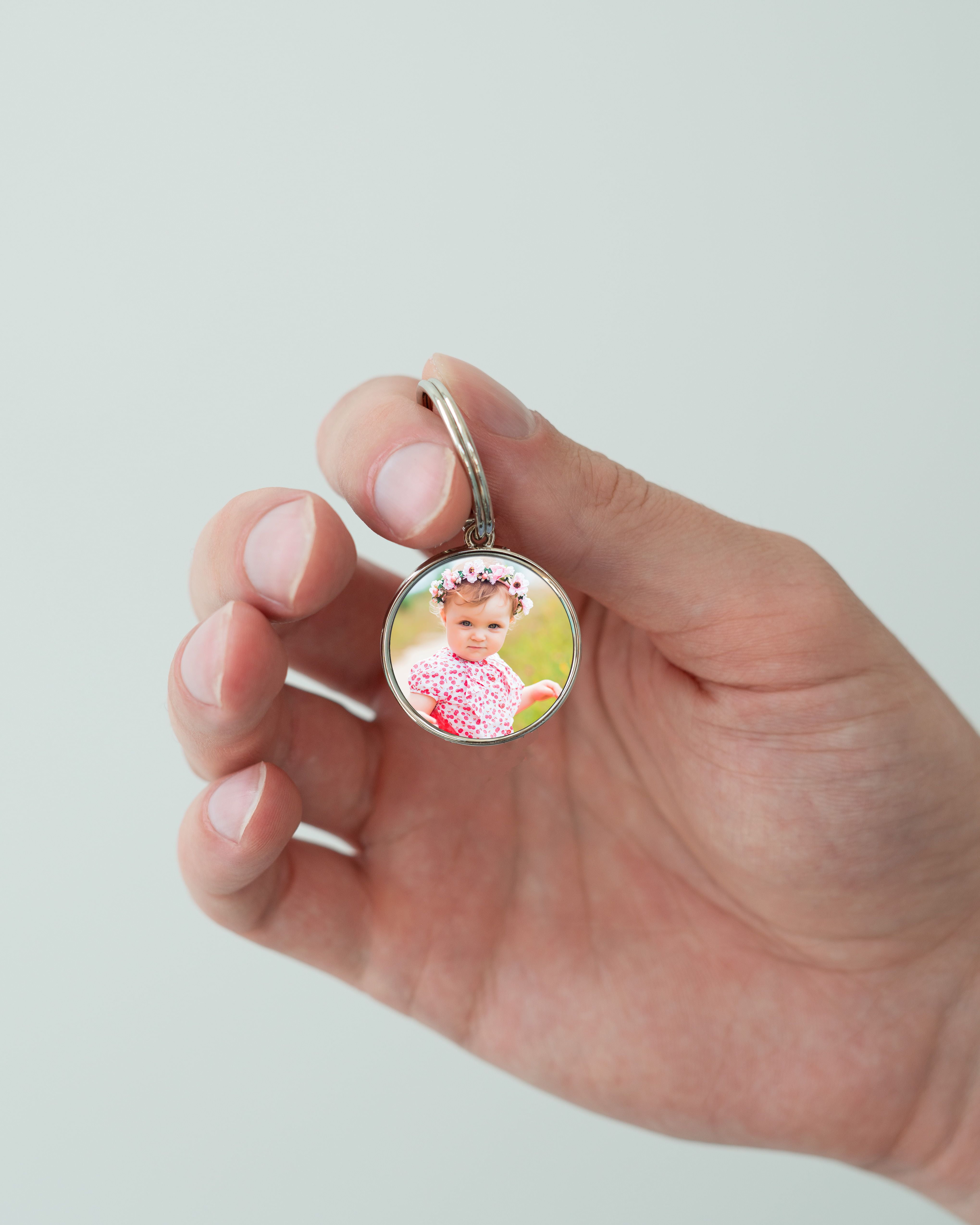 Love you to the Moon Round Keychain