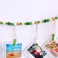 thumbnail image 3 of Wall Hanging Photo Display with Wooden Beads Garland 4 Feet Boho Collage Picture Frame DIY Picture Photo Frame Set with 9 Wood Clips for Rustic Country Home, Office Nursery Room Decoration, 3 of 7