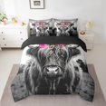 thumbnail image 2 of YST 7-Piece Highland Cow Flowers Comforter Set with Sheets, King – Farmhouse Style, 2 of 5