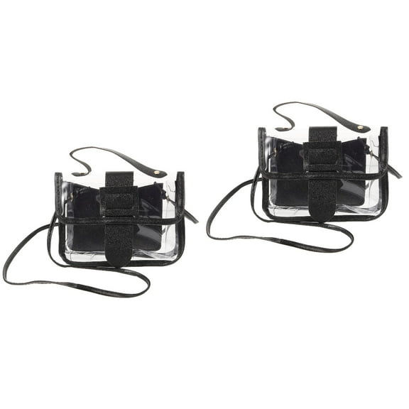 Masteelf 2pcs Clear Shoulder Bag Fashion Clear Purse Bag Concert Clear Bag Novelty Crossbody Bag Women Clear Bag