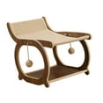 thumbnail image 3 of CarpNettore Cat Sisal Lounge Chair Elevated Cat Bed Furniture Kitty Scratch Resistant Wooden Brown, 3 of 9