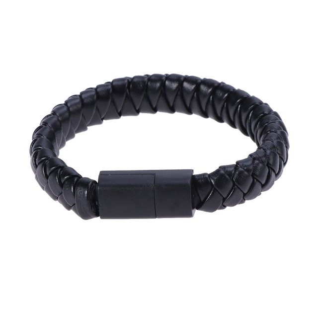 20cm USB Type C Data Sync Cable Braided Wristband Style Charging Cable (Black)