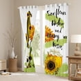 thumbnail image 3 of Erosebridal Sunflower Gnome Curtains,Yellow Flowers Blackout Curtains,Cute Spring Gnome Darkening Curtains,Botanical Floral Green Yellow Window Treatments for Living Room 52"X84", 3 of 5