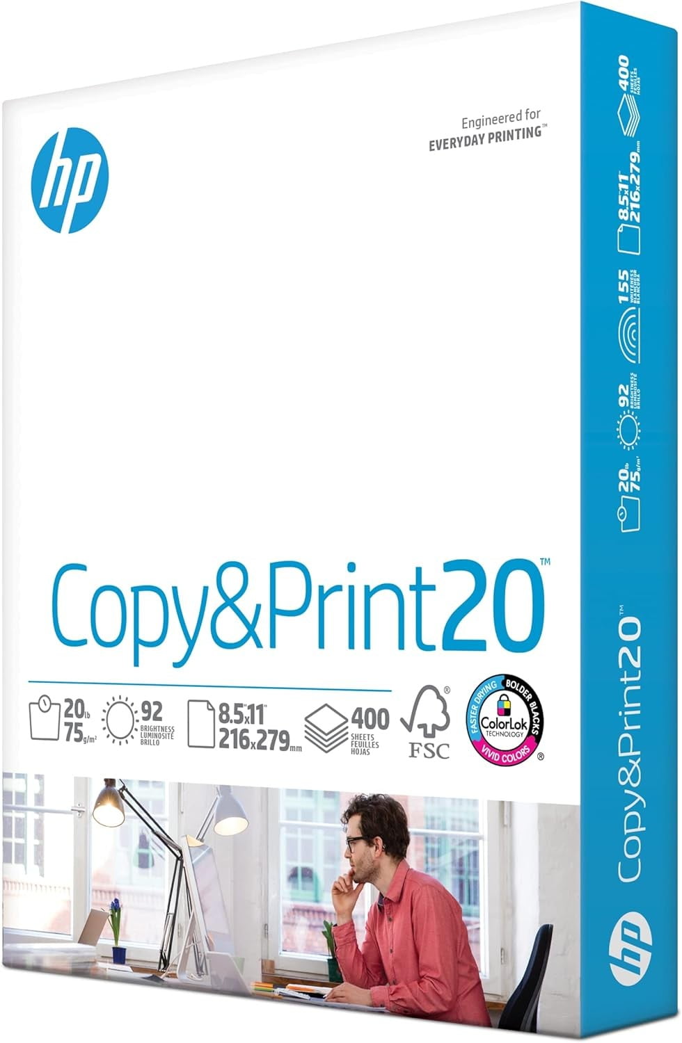 HP Printer Paper - Copy and Print, 20 lb., 8.5" x 11", 1 Pallet, 80 Cases (192,000 Sheets), White