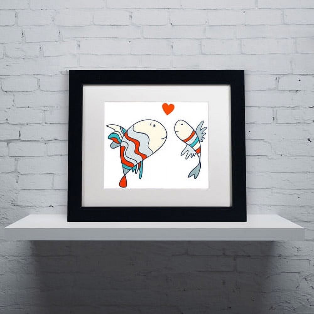 Carla Martell 'Two Little Fish' Matted Framed Art