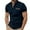 A-Navy88, variant on XIAONU Men's Short-Sleeve Mandarin Collar Polo Shirt Plaid-Accent Pocketed Top Stylish Daily Office Weekend Casual Wear