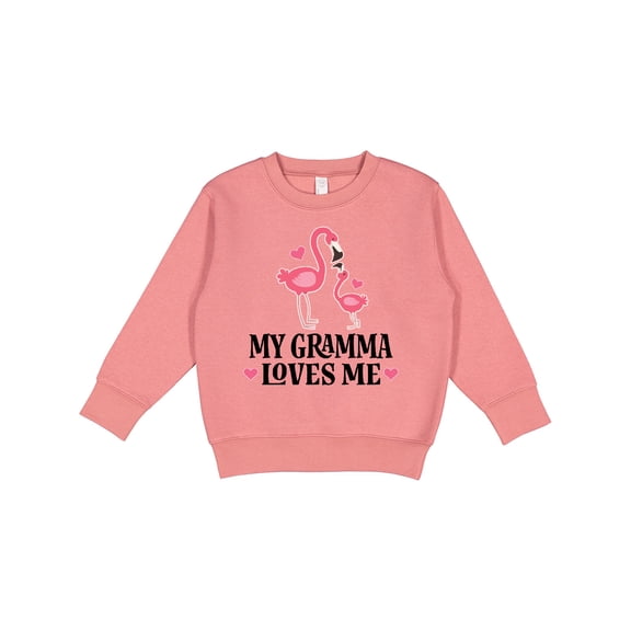 Inktastic Gramma Loves Me Girl Flamingo Toddler Sweatshirt