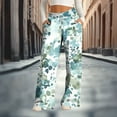 thumbnail image 2 of Fewfanhot Wide Leg Pants Woman Flare Leggings Cute Floral Print Stretchy Wide Leg Loose Casual Pocket Pants, 2 of 6