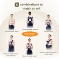 thumbnail image 3 of Ficcug 6-in-1 Baby Carrier with Hip Seat, Ergonomic Baby Wraps Carrier, Head Support and Breathable Mesh for Newborn Toddlers up to 44 lbs, Navy, 3 of 8