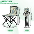 thumbnail image 3 of WOBOGO Seamless Pattern Of Blue Flowers and Green Leaves Camping Chair Convenient Four Corner Backrest Folding Stool Can Hold Up to 220lbs, 3 of 8