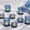 Blue, variant on Glasseam Set of 8 Glass Votive Tealight Candle Holder: Small Clear Tea Light Holders Decorative Ribbed Tea Lights Holder for Table Centerpiece Wedding Christmas Dining Room Mantle Decor