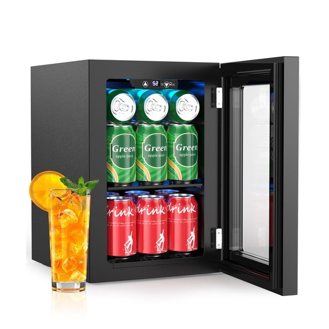 Refrigerador de Bebidas Kismile 18L con Puerta de Vidrio para 24 Latas
