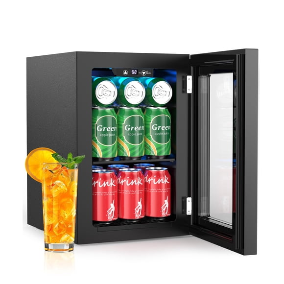 Refrigerador de Bebidas Kismile 18L con Puerta de Vidrio para 24 Latas