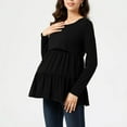 thumbnail image 6 of Dxzfnsa Fall Maternity Clothes Breastfeeding shirts for Women Womens Fashion Casual Solid Color Flounce Tops 2025 Trendy Crew Neck Long Sleeve Pregnant Dressy Blouses, 6 of 6