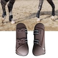 thumbnail image 3 of 1 par de protectores de tendón para caballos, protectores de amortiguación para entrenamiento de saltos. Pata delantera marrón L, 3 of 9