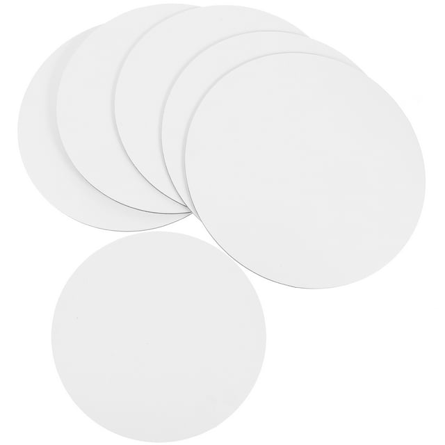 SHISUYAN 6 Pcs 20CM Planche à Dessin Ronde en Toile Planche de Peinture d'Art Premium Forme Ronde Planche en Toile de Peinture à l'Huile Bloc de Croquis en Toile (Blanc)