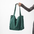 thumbnail image 2 of Bolso de mano de pana para mujer Bolso de hombro Bolso hobo de color sólido con hombro grande (verde), 2 of 7