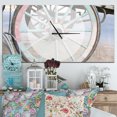 thumbnail image 2 of DesignArt Turquoise Painted Cottage Wagon Wheel Clock Large Wall Clock, 2 of 2