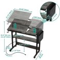 thumbnail image 4 of YITAHOME Table à Hauteur Réglable avec Station de Recharge, Bureau Portable avec Roulettes, Petit Bureau d'Ordinateur Debout et Roulant avec Plateau Inclinable et Sac de Rangement, Gris, 4 of 4