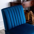 thumbnail image 3 of Accent Chairs Reese Mid Century Modern Accent Chairs Set of 2 with Minimalist Design, Elegant Velvet Upholstery and Solid Wood Legs, Ideal for Living Room or Bedroom, Dark Blue,Fabric Accent Chairs, 3 of 7