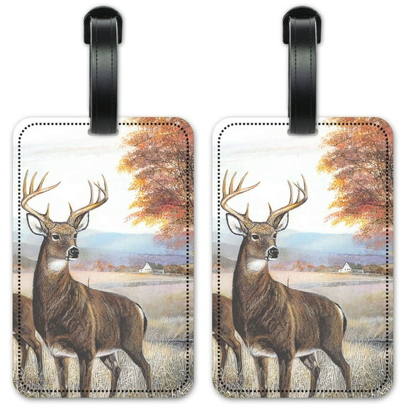 White Tail Deer - Luggage ID Tags / Suitcase Identification Cards - Set of 2
