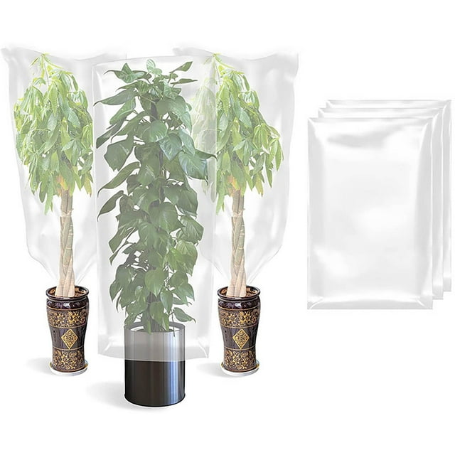 En Invierno La Bolsa Protectora De Plástico Con Cubierta De Película De Plástico Se Utiliza Para Arbustos Y Plantones De Jardín Al Aire Libre.