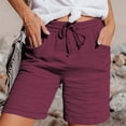 thumbnail image 1 of Baodmurt Short Taille Mi-Haute pour Femmes à Cordon pour Décontracté, Rouge TTG, 1 of 7