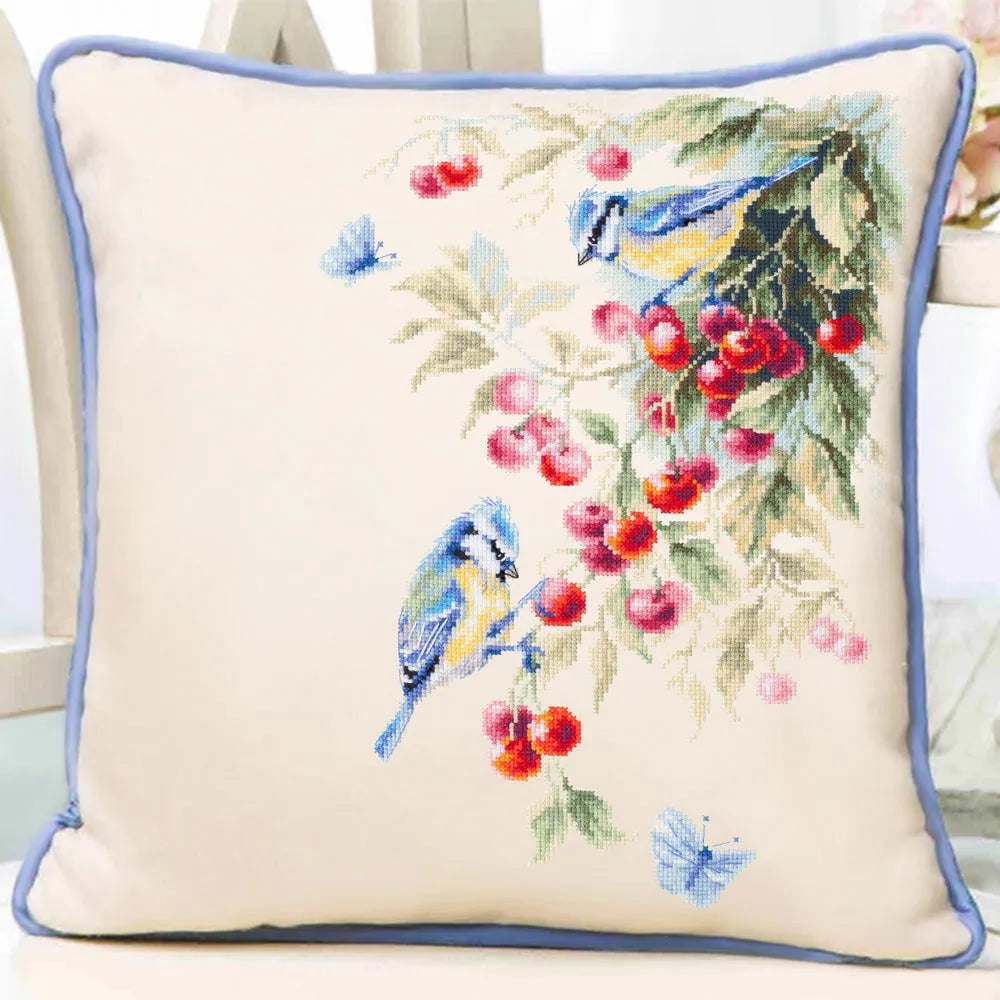 Blue Tits and Cherry 130-021 Counted Cross-Stitch Kit