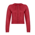 thumbnail image 5 of Charmgo Sweaters for Women, Women Zip Up Long Sleeve Crop Hooded Tops Ribbed Knit Cropped Hoodie Jacket Cute Sweater Pullover Knit Sweater for Women, Red Cardigan Sweaters for Women S, 5 of 5