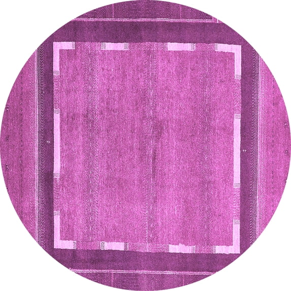 Ahgly Company Indoor Round Abstract Purple Modern Area Rugs, 7' Round